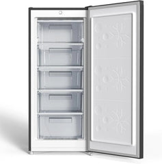 Congelador vertical independiente CHiQ, 145L de capacidad, congelación rápida, termostato ajustable, silencioso, puerta reversible, negro,