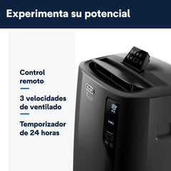 Pingüino PACEL112 Silent Aire Acondicionado Portátil Silencioso con Tecnología Eco Real Feel y Cool Surround, Función Deshumidificadora, 2.9 kW, 63 dB