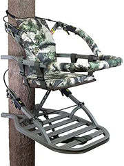 Lightweight Aluminum Climbing Treestand with Padded Seat, 300 Lb. Capacity, Safety Harness Included