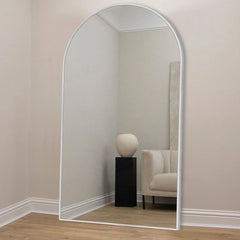 Modern Arched Full Length Floor Mirror, Aluminum Alloy Frame Standing Full Body Mirror