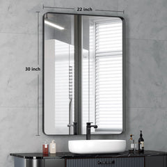 Wall Mirror Vanity Mirror, Bathroom Mirror with Rounded Corners, 1 Piece