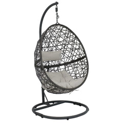 2025 Silla Colgante Sunnydaze Caroline en Forma de Huevo con Estructura de Acero y Cojín