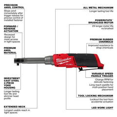 12V Cordless Extended Reach High-Speed Ratchet Set, 1/4-Inch and 3/8-Inch Drive Electric Ratchets, Lithium-Ion Battery Powered