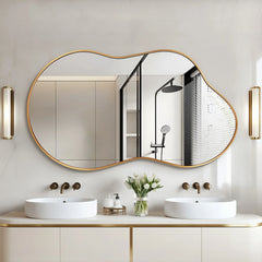 Asymmetrical Irregular Wall Mirror, Modern Decorative Accent Mirror for Living Room, Bedroom and Entryway