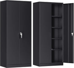 Atripark Metal Storage Cabinet with Lock, 72" Lockable Garage Tool Cabinet with Doors