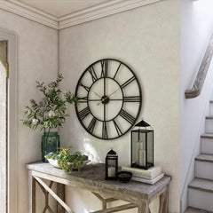 Modern Round Metal Wall Clock, Decorative Circular Hanging Clock for Living Room, Bedroom and Office