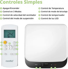 COMFEE Pingüino Aire Acondicionado Portátil 8000 BTU / 2000 Frigorías – Climatizador sin unidad exterior – Enfriador Silencioso Bajo Consumo con Kit