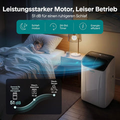 SereneLife Klimaanlage Mobil 14000 BTU – Kleine Klimaanlage für Zimmer bis 33 m² | WiFi | Kühlung, Entfeuchter & Ventilator | 51 dB