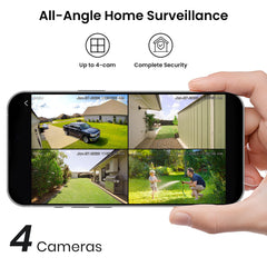 Wireless Outdoor Security Camera System – 2K HD, 166° Wide Angle, 100% Wire-Free, No Monthly Fees