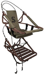 Lightweight Aluminum Climbing Treestand with Padded Seat, 300 Lb. Capacity, Safety Harness Included