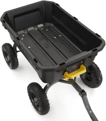 7-Cubic-Foot Poly Dump Garden Cart with No-Flat Tires, 1,200-Lb. Capacity, Black