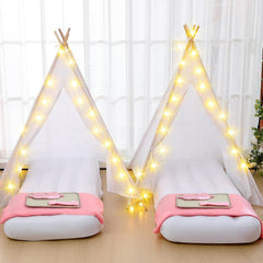 8-Pack Kids Teepee Tent Set for Sleepover Parties, White