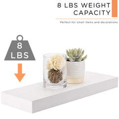 16 Inch Floating Wall Shelves, 3 Pack Farmhouse Hanging Display and Storage Shelves