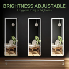 64 x 21 Inch Full Length LED Floor Mirror with Stand, Full Body Wall Mounted Mirror