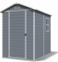 Gartenhaus Lönneberga 2,5m² Kunststoff | Polypropylen (PP) Geräteschuppen witterungsbeständig 124 x 191 x 167/199 cm (B x T x H) grau