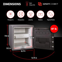 Digital Safe Box, Waterproof and Fireproof Alloy Steel Security Safe for Home and Office