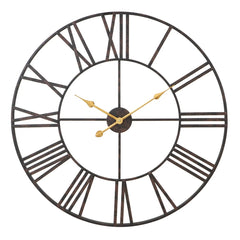 Modern Round Metal Wall Clock, Decorative Circular Hanging Clock for Living Room, Bedroom and Office