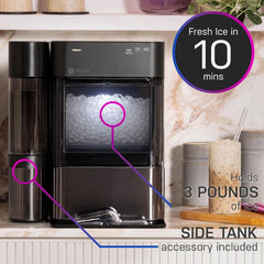 Countertop Nugget Ice Maker with 1-Gallon Water Tank, Makes 38 lbs of Pellet Ice in 24 Hours, WiFi Smart Connectivity, Includes Ice Scoop, Stainless Steel