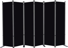 3 Panel Privacy Screen, 6 Ft Tall Folding Privacy Screen Room Dividers, Freestanding Room Partition Wall Dividers, 102''W x 20''D x 71''H, Black
