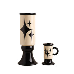 Modern Ceramic Decorative Vase and Candle Holder Set for Tabletop Home Decor