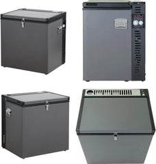 Smad Gas Gefrierfach, 70 l, Dreifach Gemischt, 12 V/230/LPG, Camping, Gas Gefrierschrank, geräuschlos, für Garage, Mobile, Reise, Schwarz