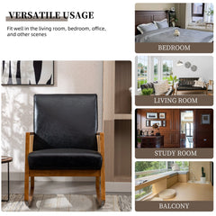 Upholstered Tall Back Rocking Chair, Smooth Gliding Accent Armchair for Comfortable Living Room Seating