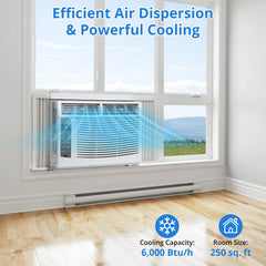 6,000 BTU 115V Window Air Conditioner with Reusable Filter, for Rooms Up to 250 Sq. Ft.