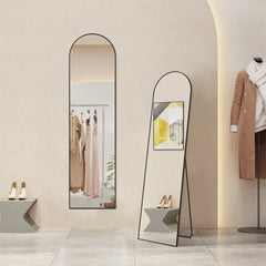 Full Length Mirror with Stand, Aluminum Alloy Frame Full Body Floor Mirror for Bedroom and Cloakroom