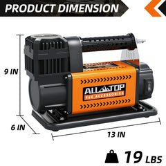 Air Compressor with Digital Pressure Gauge Tire Inflator Kit, 12V Portable Inflator 7.06ft/Min, Offroad Air Pump for Truck Tires, Heavy Duty Max 150 PSI for 4x4 Vehicle & RV