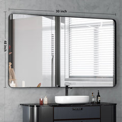 Wall Mirror Vanity Mirror, Bathroom Mirror with Rounded Corners, 1 Piece