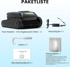 (2026 Neu) Poolroboter, Akku Poolsauger Kabelloser, PC10 Poolroboter Boden und Wand Wasserlinie, 18927 LPH Saugkraft, Intelligenten Navigation,
