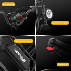 750W 48V 18Ah Electric Bike for Adults, 20-Inch Fat Tires, Removable Battery, 20 MPH, 68-Mile Range