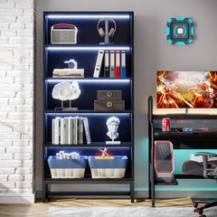 70.87 Inch Tall 5-Tier Bookcase, Large Bookshelf with 31.5 Inch Wide Storage