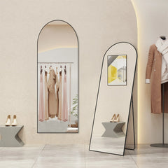 Full Length Mirror with Stand, Aluminum Alloy Frame Full Body Floor Mirror for Bedroom and Cloakroom