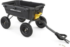 7-Cubic-Foot Poly Dump Garden Cart with No-Flat Tires, 1,200-Lb. Capacity, Black