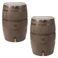 50 Gallon Rain Barrel with Brass Spigot, Large Outdoor Rainwater Collection and Storage Container for Garden