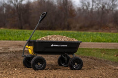 7-Cubic-Foot Poly Dump Garden Cart with No-Flat Tires, 1,200-Lb. Capacity, Black