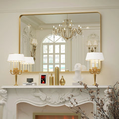 Wall Mirror Vanity Mirror, Bathroom Mirror with Rounded Corners, 1 Piece