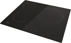 Candy CH63DCC Hob Ceramic Hob 60 cm, 3 Cooking Zones, Double 30 cm Paella Pan, Touch Control, 9 Power Levels, Safety System, Black