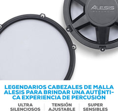 Alesis Nitro Max Kit Batería Electrónica con Parches Silenciosos de Malla, Caja de Doble Zona de 10", Bluetooth, 440+ Sonidos Auténticos, Lecciones