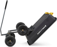 7-Cubic-Foot Poly Dump Garden Cart with No-Flat Tires, 1,200-Lb. Capacity, Black