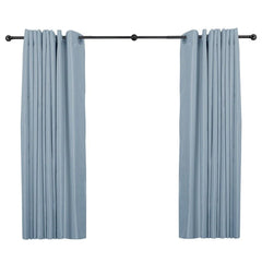 1 Inch Industrial Curtain Rods for Windows, Blackout Wrap-Around Rods, Rustic Matte Black