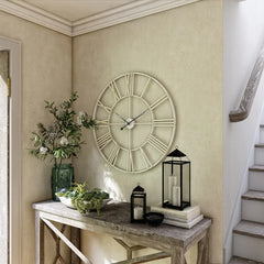 Modern Round Metal Wall Clock, Decorative Circular Hanging Clock for Living Room, Bedroom and Office