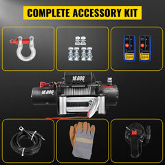 18,000 LBS Electric Winch, 12V Steel Cable Winch, Off-Road Towing Winch for ATV, UTV, Truck and Trailer
