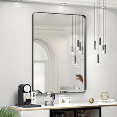 Wall Mirror Vanity Mirror, Bathroom Mirror with Rounded Corners, 1 Piece