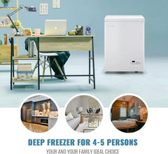 5.0 Cu. Ft. Chest Freezer with 2 Removable Stainless Steel Baskets, Electronic Control, 41°F to -15°F, Black