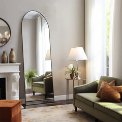 Full Length Mirror with Stand, Aluminum Alloy Frame Full Body Floor Mirror for Bedroom and Cloakroom