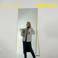 64x21 Full Length Floor Mirror, Large Full Body Aluminum Alloy Frame Standing Mirror with Stand and Wall Mount Option