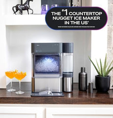 Countertop Nugget Ice Maker with 1-Gallon Water Tank, Makes 38 lbs of Pellet Ice in 24 Hours, WiFi Smart Connectivity, Includes Ice Scoop, Stainless Steel