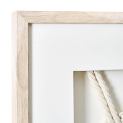 3-Piece Framed Nautical Knots Wall Decor Set, Natural Finish Coastal Wall Art